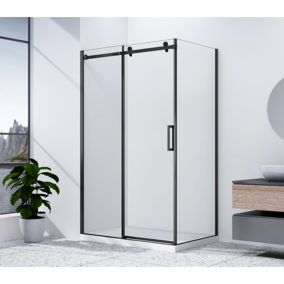 dušinurk Dragon Black 1500x900 mm, L/R