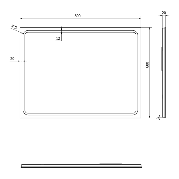 LED taustvalgustusega peegel GEMINI 60x80cm