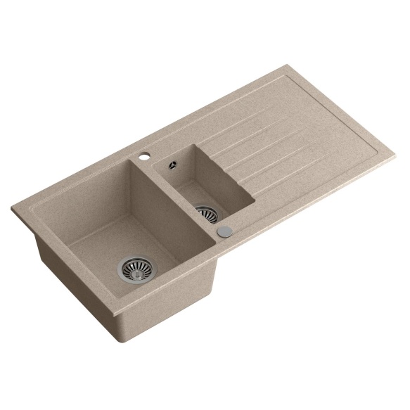 kivimassist köögivalamu sifooniga 100x50cm,  beige