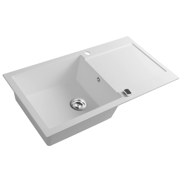 kivimassist köögivalamu sifooniga 97x50cm,  valge