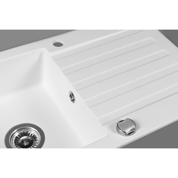 kivimassist köögivalamu sifooniga 78x44cm,  valge