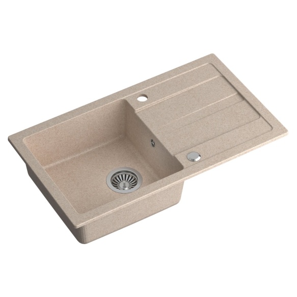 kivimassist köögivalamu sifooniga 77x44cm,  beige