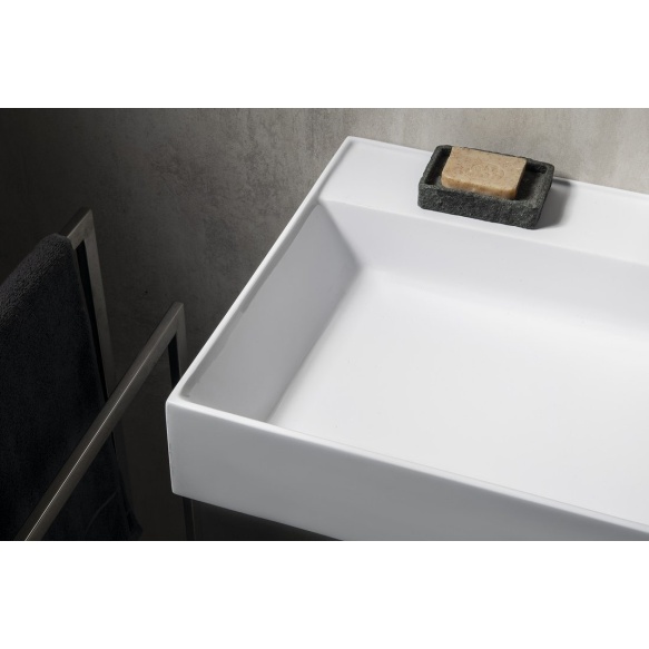 kivimassist valamu GODIVA ilma segistiavata  68x44 cm, valge