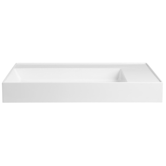 kivimassist valamu GODIVA ilma segistiavata  83x44 cm, valge