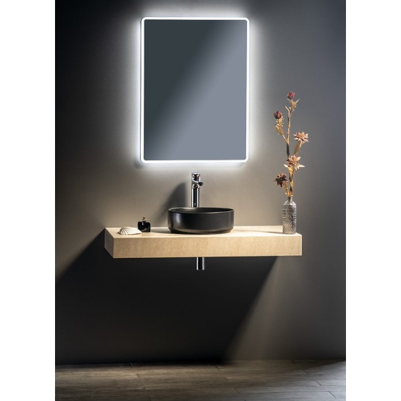 keraamiline valamu tööpinnale INFINITY ROUND , 36x12 cm, matt must