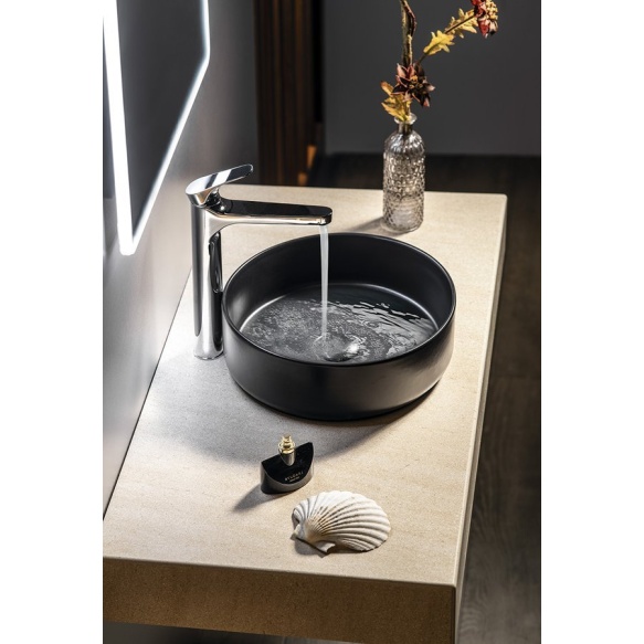 keraamiline valamu tööpinnale INFINITY ROUND , 36x12 cm, matt must