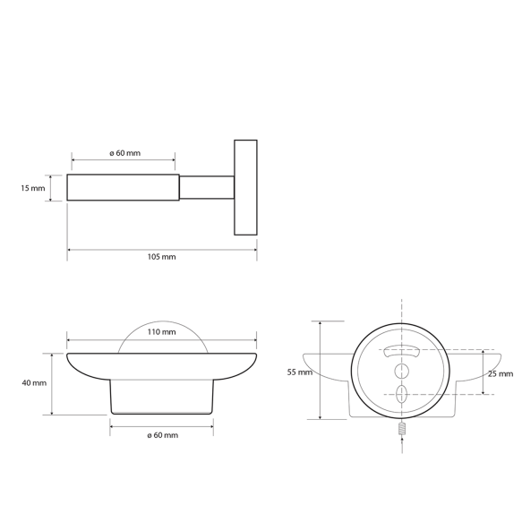 Klaasist seebialus X-ROUND WHITE, valge