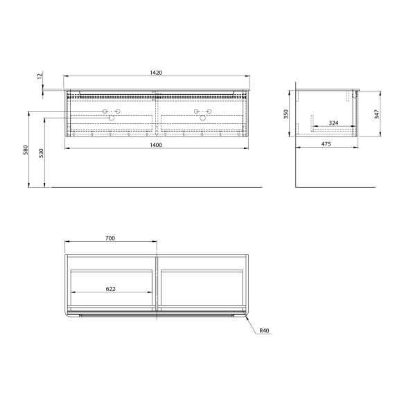 valamukapp KERALA 140x35x47.5cm, 1x sahtel, carina