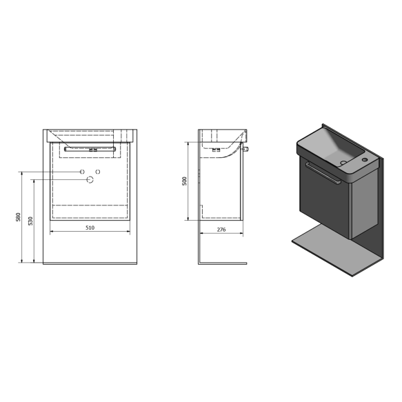 LATUS VIII valamukapp 51x50x28cm, valge (LT080)