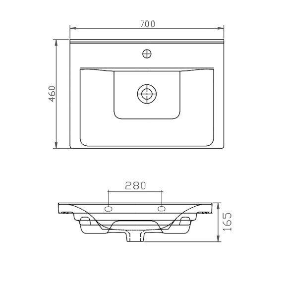 Mööblivalamu SAVA 70, 70x16,5x46 cm