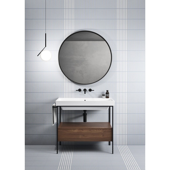 NUBES/NORM washbasin frame 100x50cm, black matt/walnut