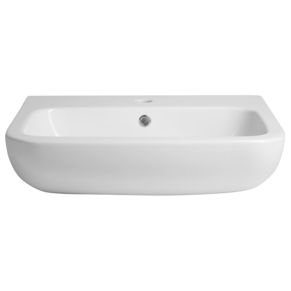NESS  Washbasin half recessed, 55x45cm, white