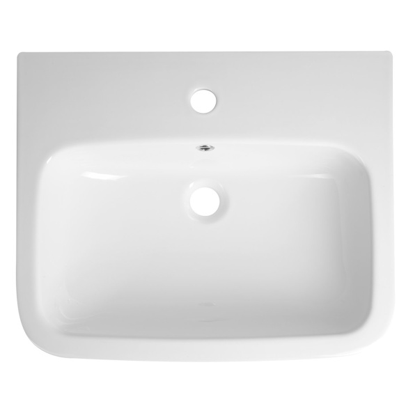 NESS  Washbasin half recessed, 55x45cm, white