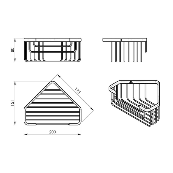 Nurgariiul SMART, 200x80x151mm, kroom