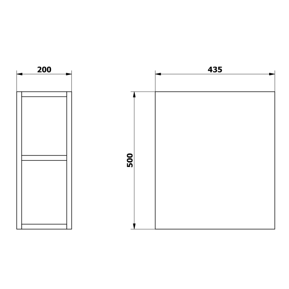 ODETTA alumine riiul 20x50x43,5cm, Silver Oak