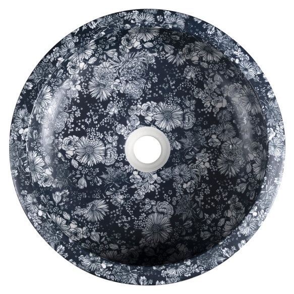 valamu tööpinnale PRIORI Ø 41 cm, sinised lilled