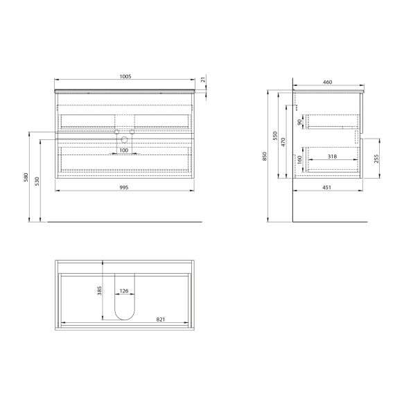 valamukapp PANEDA 99.5x55x45.2 cm, valge