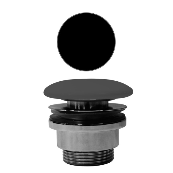 Põhjaklapp ülevooluta valamule GSI 5/4“, (H) 5-65 mm, keraamiline nupp/matt must