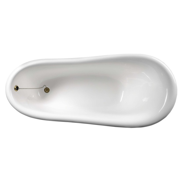 RETRO eraldiseisev vann 169x75x72cm pronks jalad, valge