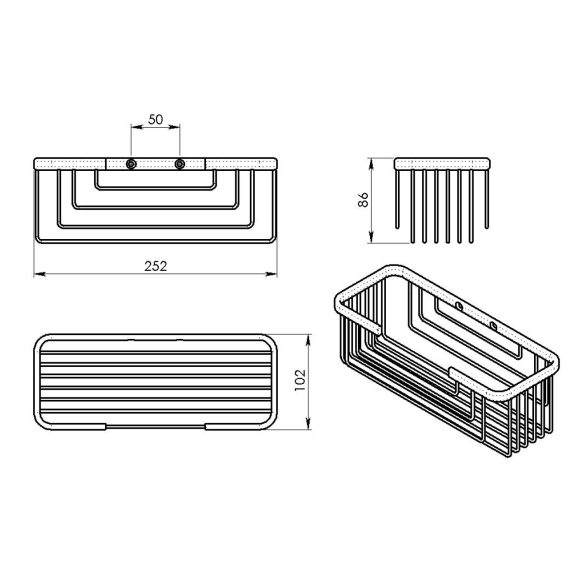 Riiul SMART, 252x86x102mm, kroom