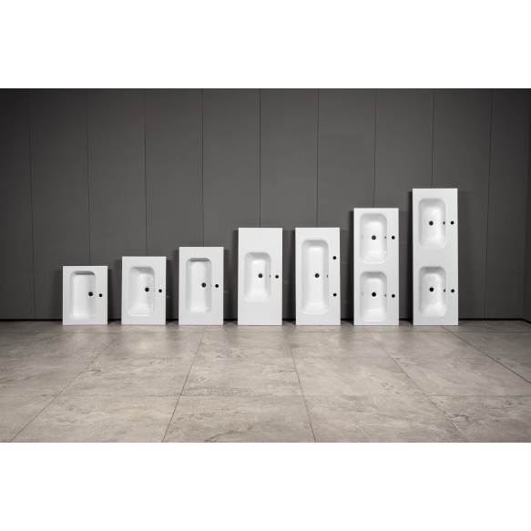 SIDRA Cast marble washbasin 71x46cm, white