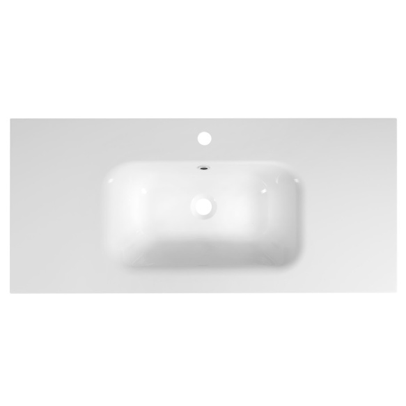 SIDRA Cast Marble Washbasin 101x46cm, white
