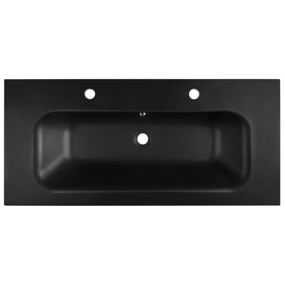 kivimassist mööblivalamu SIDRA 101x46 cm, 2 segistiava, matt must