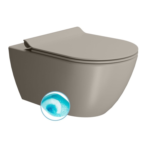 Seina WC PURA, Swirlflush, 55x36 cm, dove grey, seest glasuuriga, väljast matt