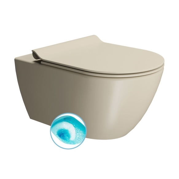 Seina WC PURA, Swirlflush, 55x36 cm, creta, seest glasuuriga, väljast matt