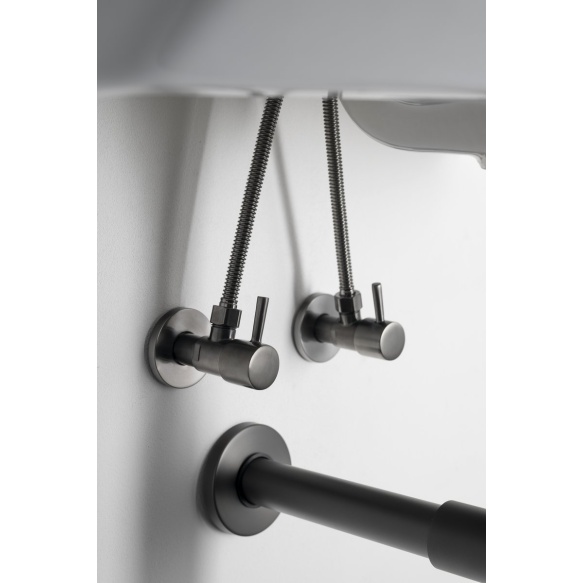 Corner valve, round, 1/2"x3/8", gun metal