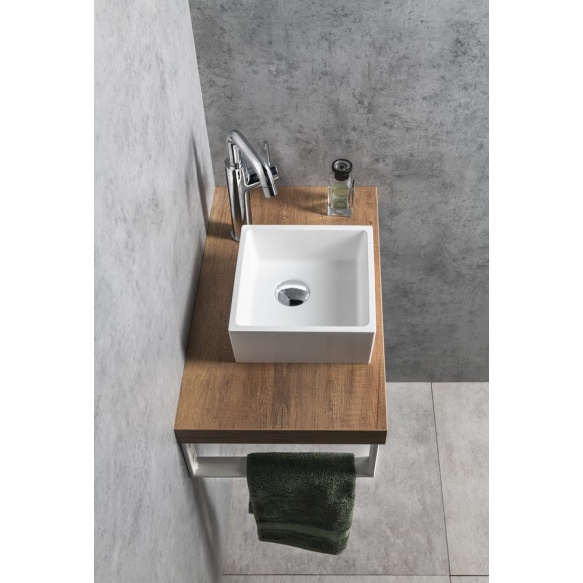 valamu tööpinnale SANNA 25x25 cm, kivimass, valge