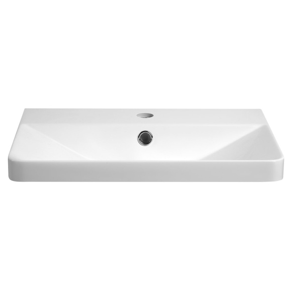 SEN furniture washbasin, cast marble, 51x35cm, white