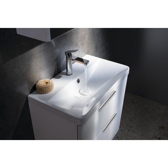 SEN furniture washbasin, cast marble, 51x35cm, white
