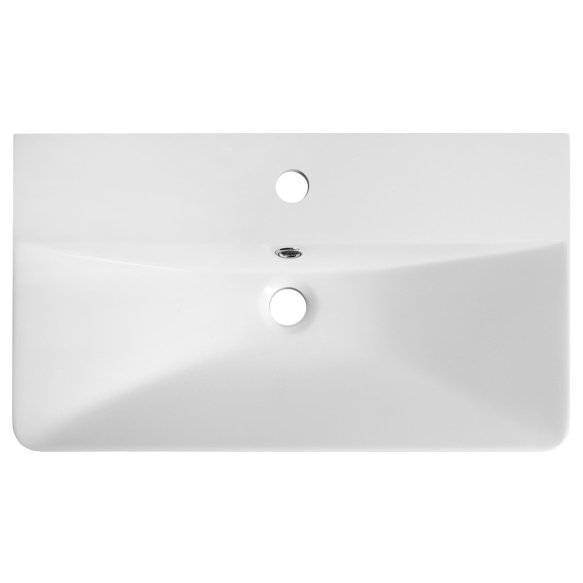 SEN furniture washbasin, cast marble, 61x35cm, white