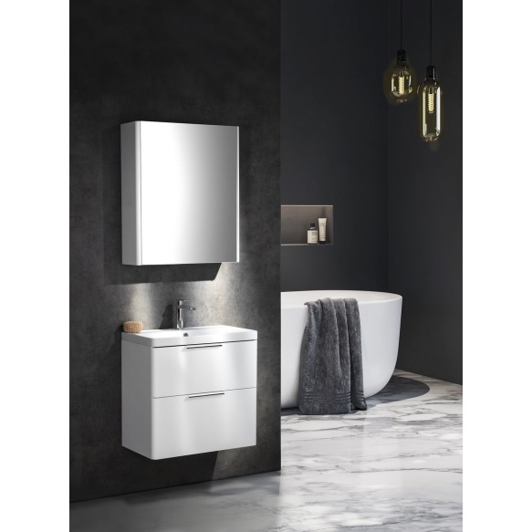 SEN furniture washbasin, cast marble, 81x40cm, white