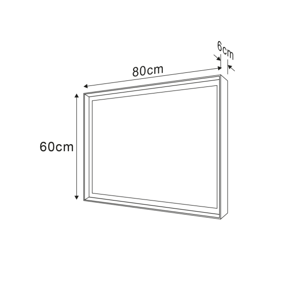 LED taustvalgustusega peegel SORT  600x800 mm, must matt