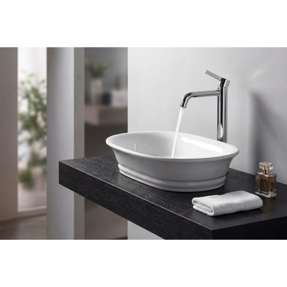 TIVOLI ceramic counter top washbasin, 55x38cm, white