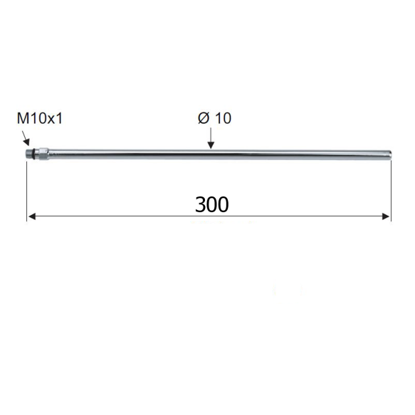 valamusegisti jäik ühendustoru 10mm-M10x1, 30 cm, pronks