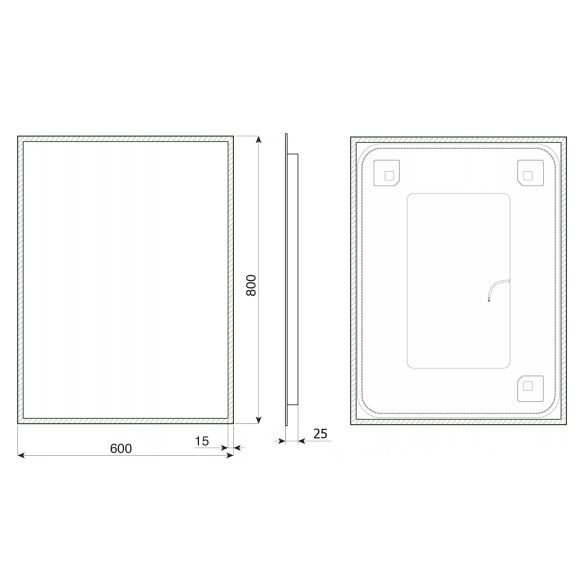 LED taustvalgustusega peegel TAURI 60x80cm