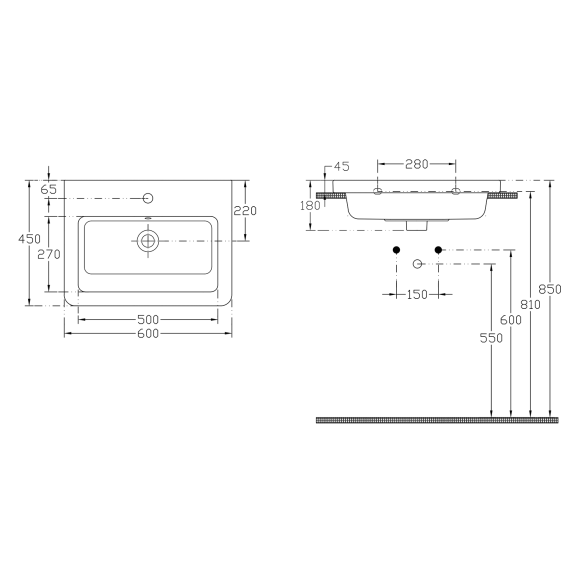 valamu  City Square 60x18x45cm