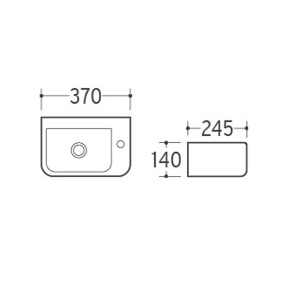 valamu Gerda37x14x24,5cm, parem