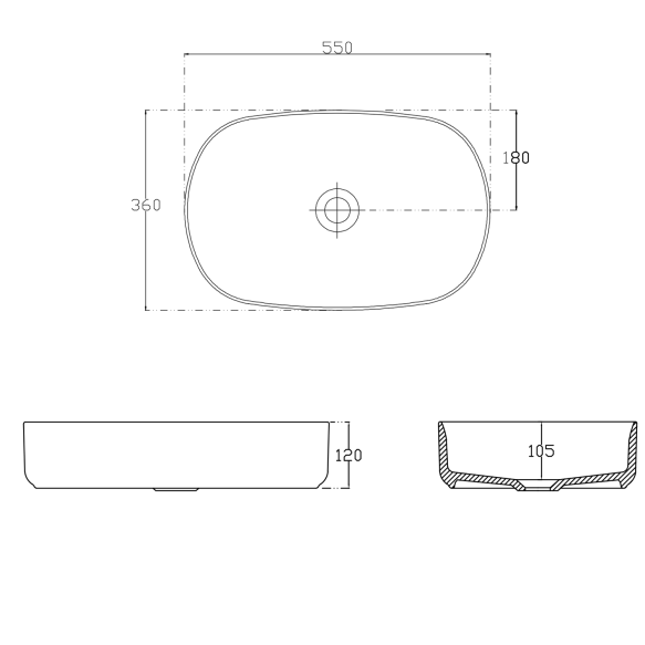 valamu Infinity Oval 55x36 cm, matt roheline Mint