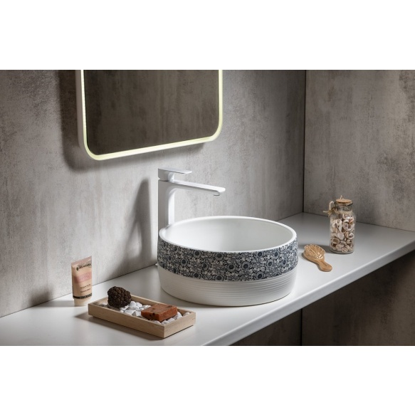 Valamu tööpinnale Priori 40x15 cm, valge/sinine