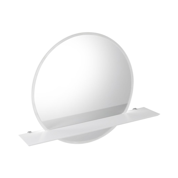 riiuliga LED taustvalgustusega peegel VISO, diam 60cm, valge matt