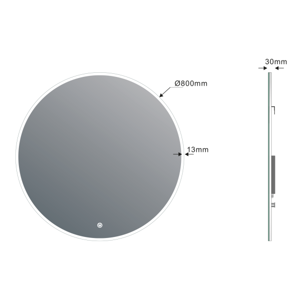 LED peegel Viso 80 cm, touch lüliti 2700-6500K