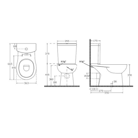WC KAIRO bideega, tahavool, sisaldab loputusmehanismi