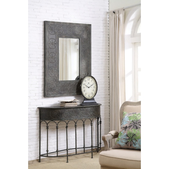 37 L X 48 1 2 H Embossed Metal Framed Mirror Size 18 37 L X 48 1 2 H Embossed Metal Framed Mirror