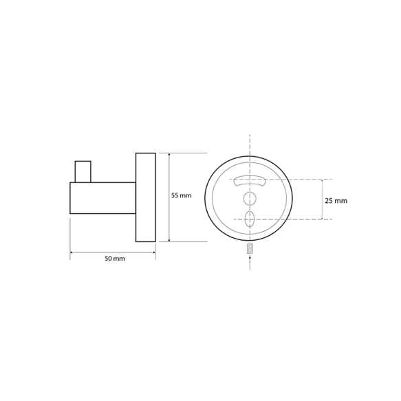 X-ROUND BLACK riidenagi, must (55x55x50 mm)