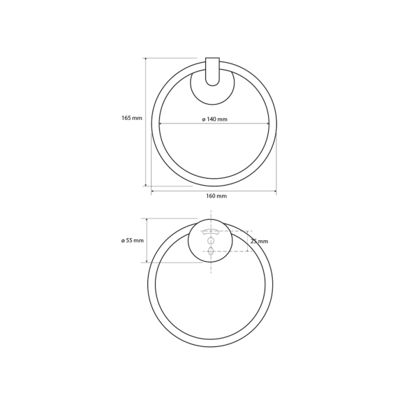 X-ROUND Käterätirõngas, kroom (160x170x65 mm)