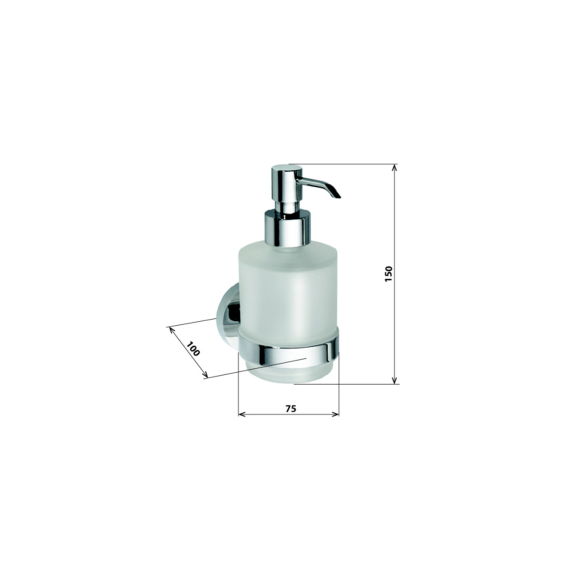 X-ROUND MINI Seebidosaator hoidikuga 200ml, kroom (75x150x100 mm)